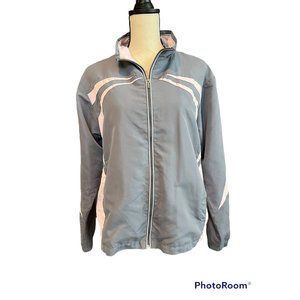East West Windbreaker Grey and Pink Women  Size Large Fits more like a Medium